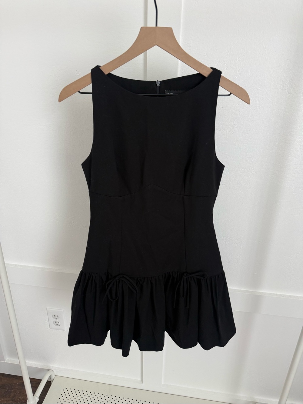 Zara Black Drop Waist Mini Dress - Picture 4 of 6